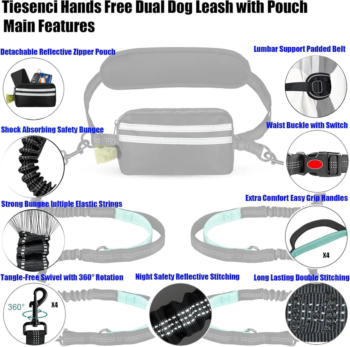 Hands-Free Running Dog Leash Pack